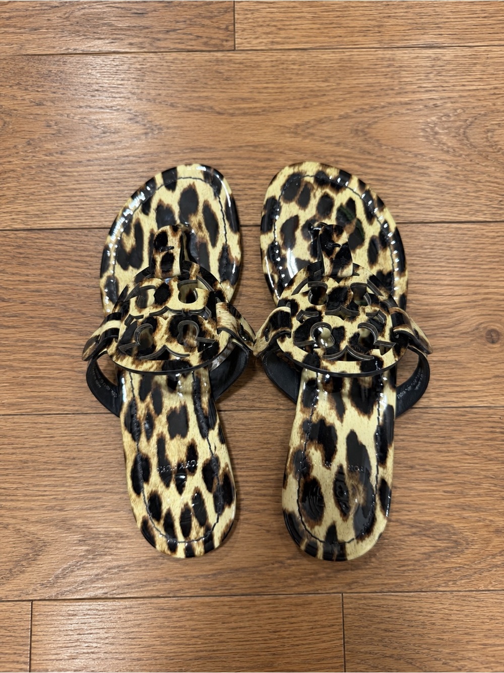 Tory Burch Miller Sandal Patent Leather Leopard Print